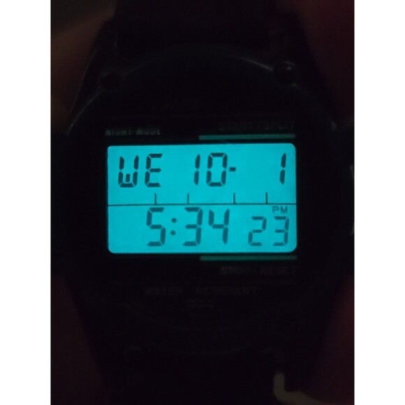 Timex Atlantis 100 Indiglo Night Mode Digital 100M New Battery 745 Teal Bezel WR - Picture 13 of 13